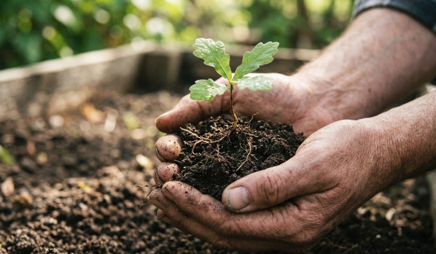 Seedling sprouting from soil — representing The Seed File intelligence system